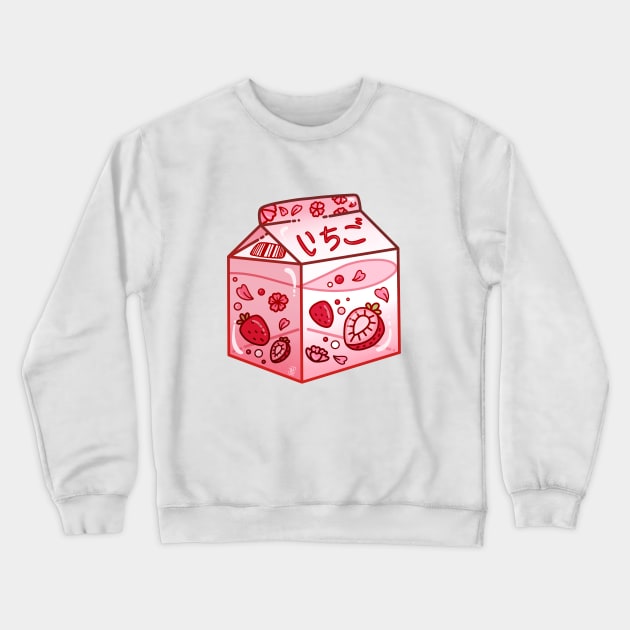 Strawberry Milk Carton Crewneck Sweatshirt by heysoleilart